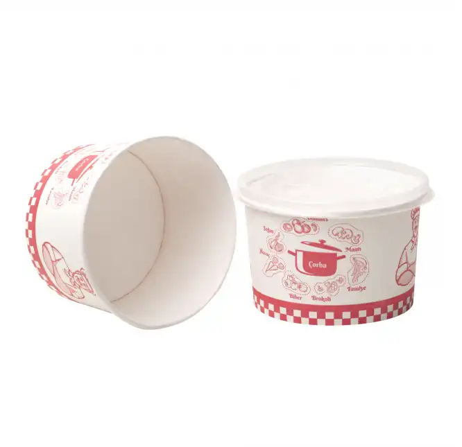 16 Oz Beyaz & Kraft Çorba Kasesi